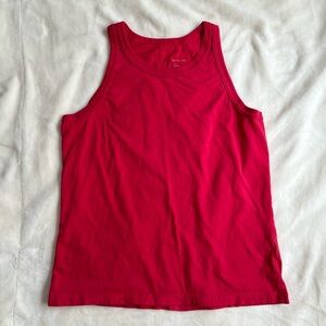 Everlane Organic Cotton Cutaway Tank Red Size M